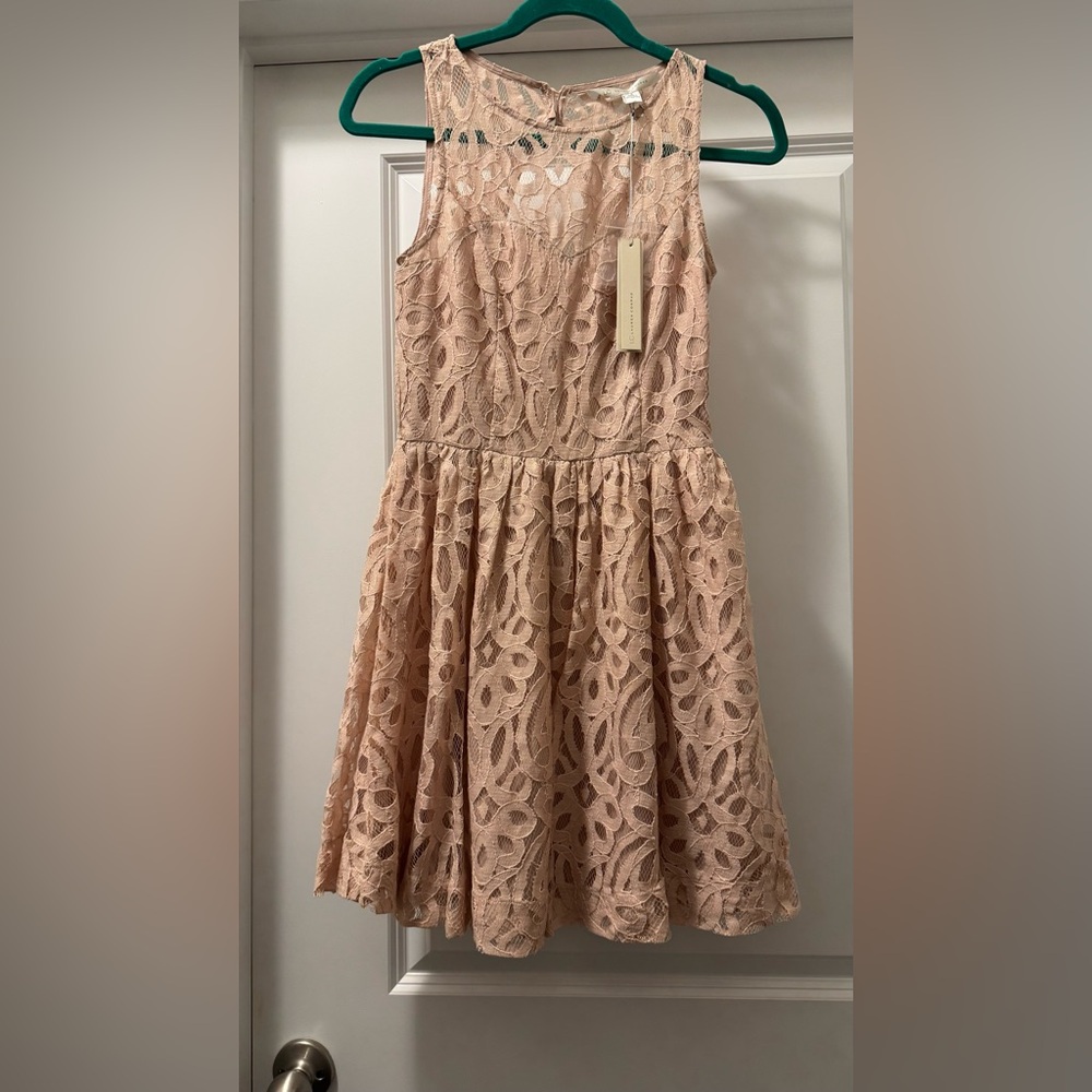 LC Lauren Conrad Pink Spaghetti Strap A-Line Dress
